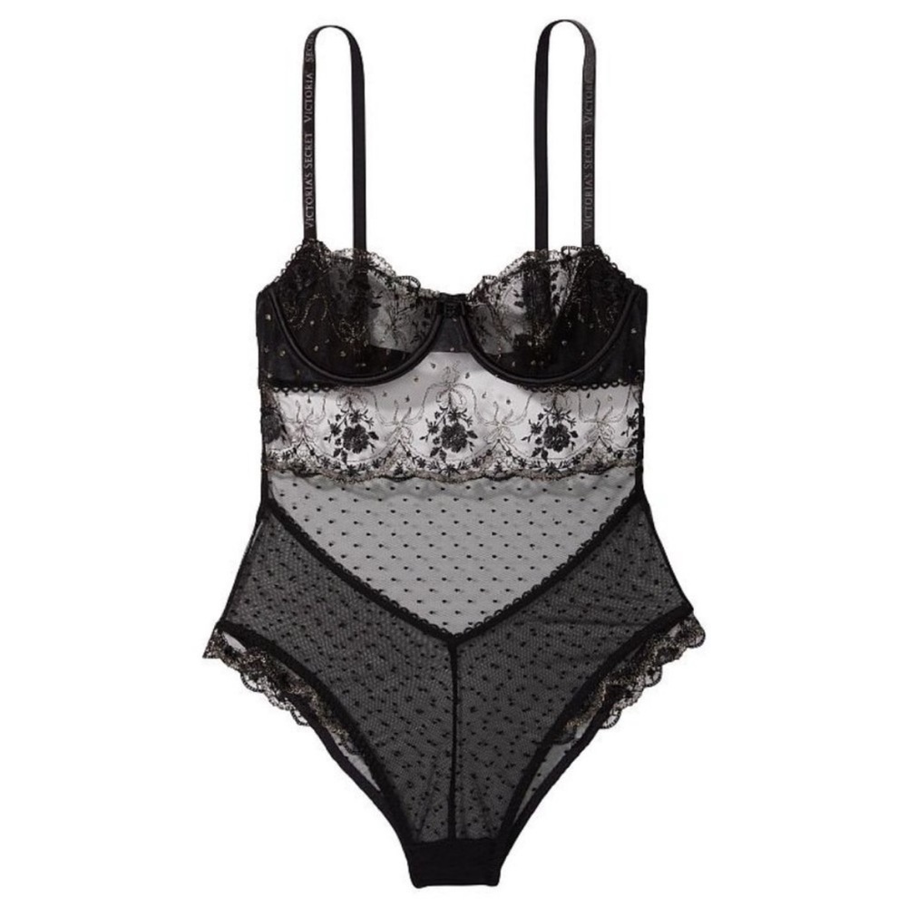 Victoria’s Secret - Wicked Unlined Balconette Teddy in Wicked Black Gold